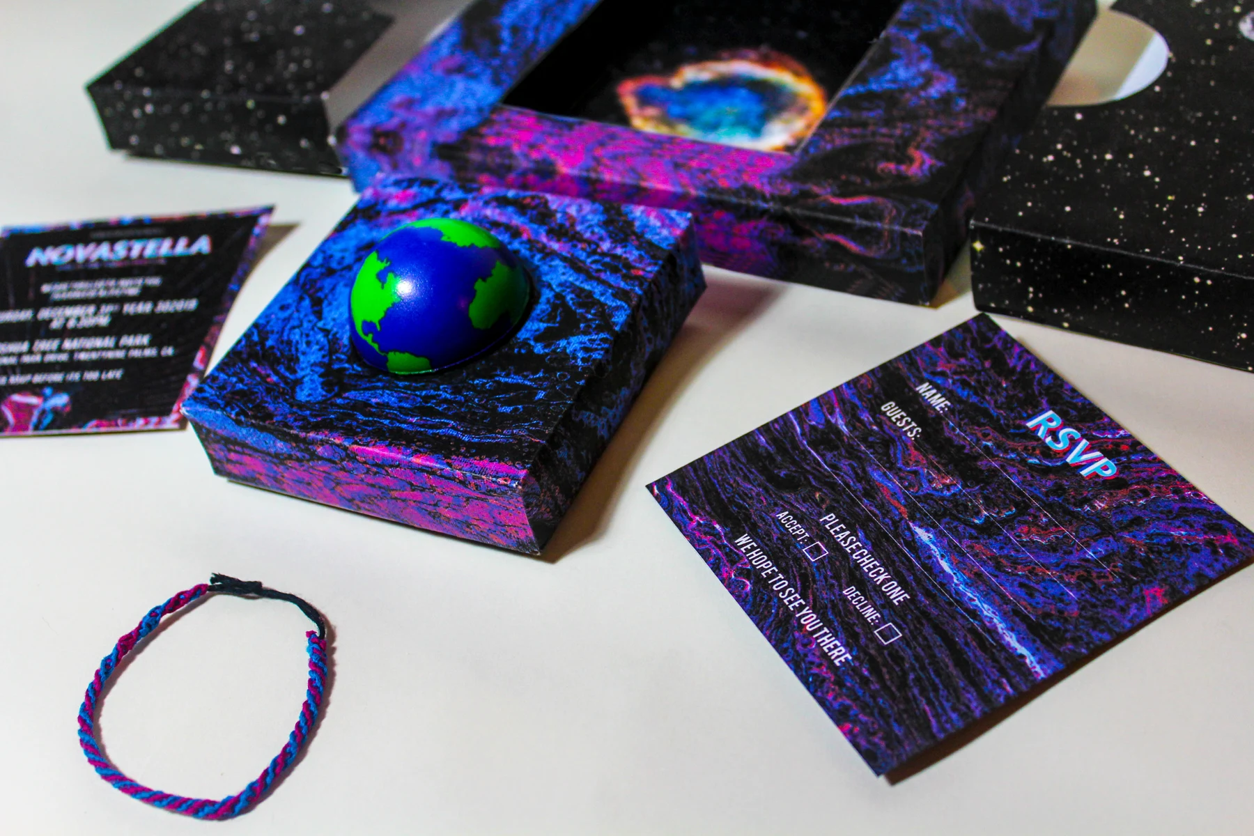 Novastella — invitation and packaging detail 8