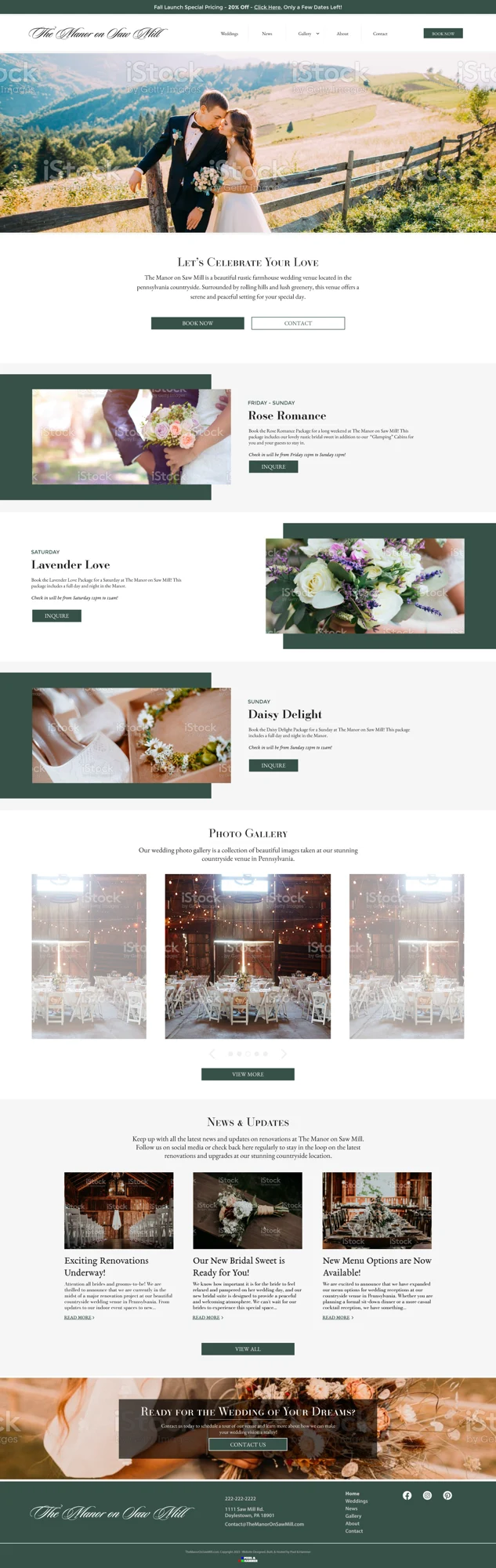 Manor on Sawmill — Website design · Art direction